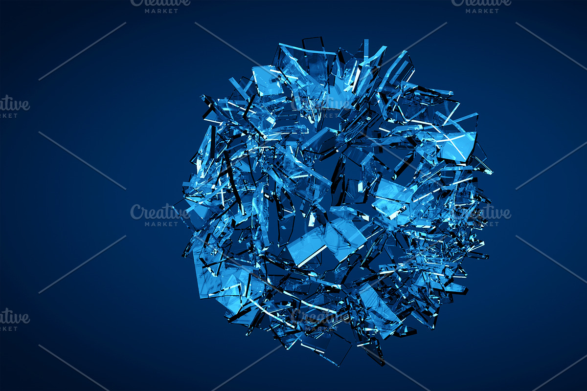 Shattered glass ball background in Illustrations - product preview 8