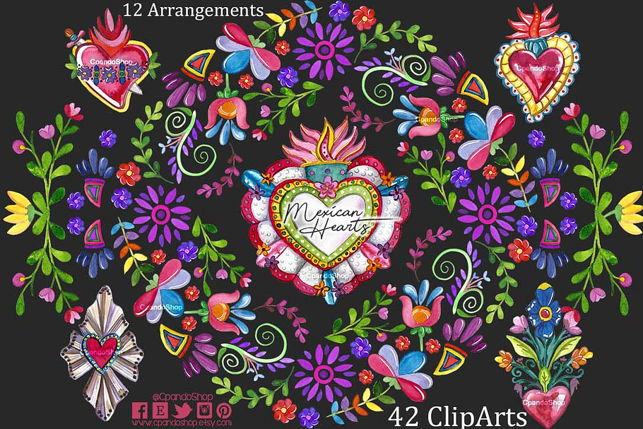 Mexican Hearts - Mexican Valentines in Illustrations - product preview 8