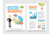 Business infographics banner set with chart