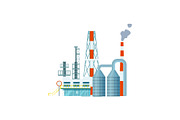 Modern industrial building isolated vector icon