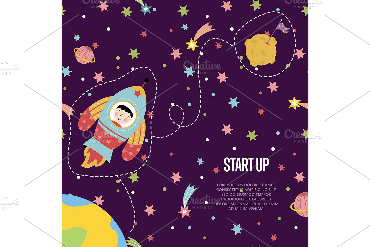 Start up Space Cartoon Vector Web Page Template in Illustrations - product preview 8