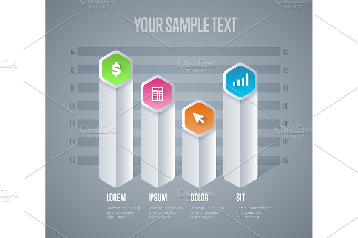Infographics elements vector template in Illustrations - product preview 8