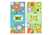 Organic food vertical flyers set