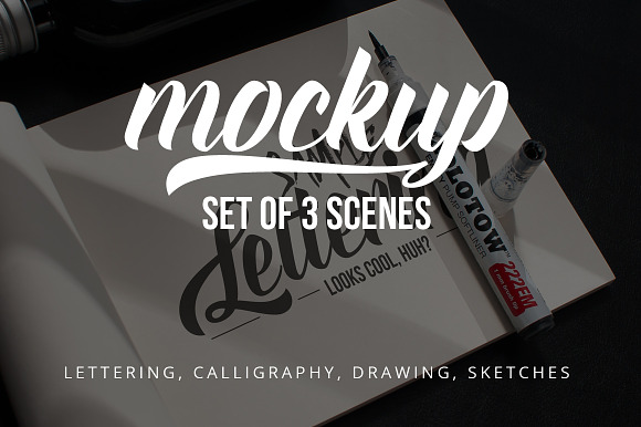 Lettering & Drawing Mockup Set in Product Mockups - product preview 4
