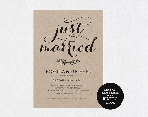 Elepoment Invitation template SHR389 in Wedding Templates - product preview 1