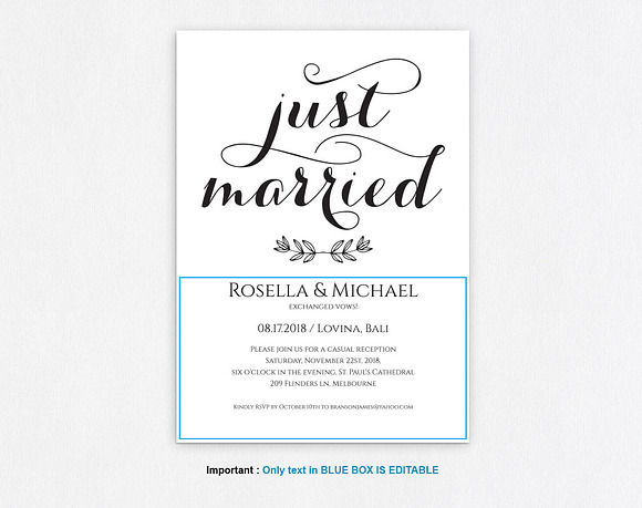 Elepoment Invitation template SHR389 in Wedding Templates - product preview 2