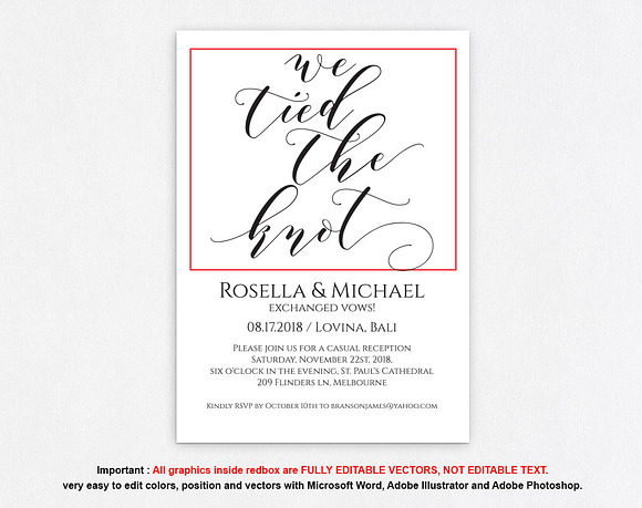 Elepoment Invitation template SHR390 in Wedding Templates - product preview 3