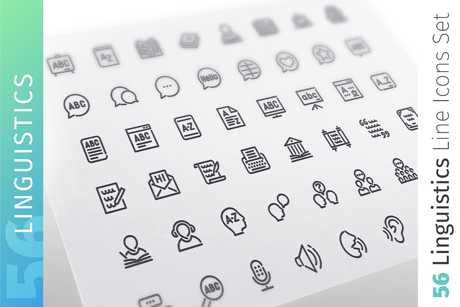 Linguistics Line Icons Set in Communication Icons - product preview 8