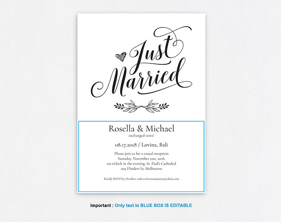 Elepoment Invitation template SHR391 in Wedding Templates - product preview 2