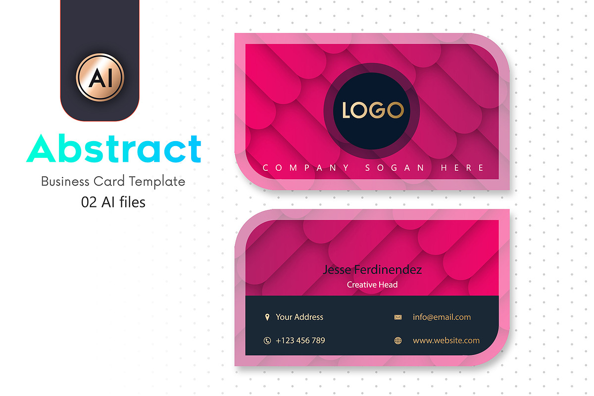 Abstract Business Card Template - 24 in Business Card Templates - product preview 8