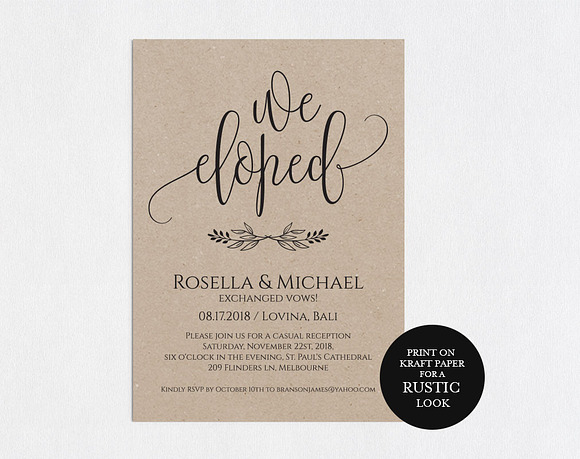 Elepoment Invitation template SHR393 in Wedding Templates - product preview 1