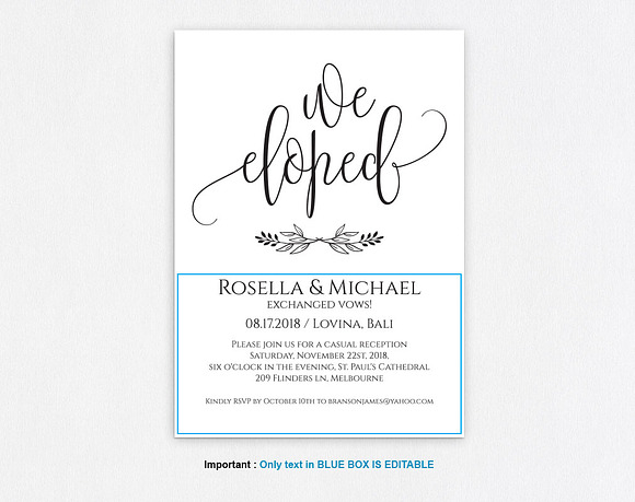 Elepoment Invitation template SHR393 in Wedding Templates - product preview 2