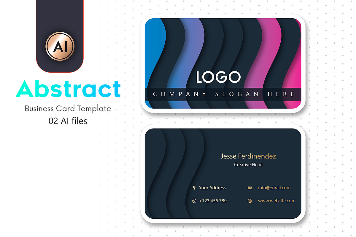 Abstract Business Card Template - 26 in Business Card Templates - product preview 8