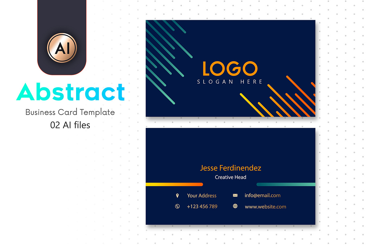 Abstract Business Card Template - 32 in Business Card Templates - product preview 8