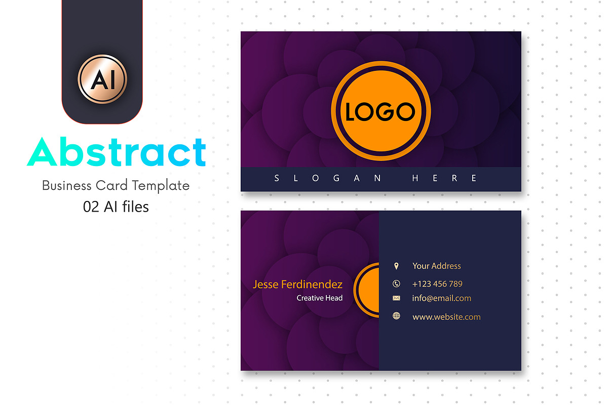 Abstract Business Card Template - 33 in Business Card Templates - product preview 8