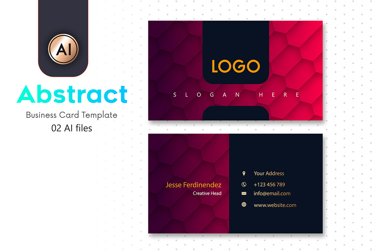 Abstract Business Card Template - 34 in Business Card Templates - product preview 8