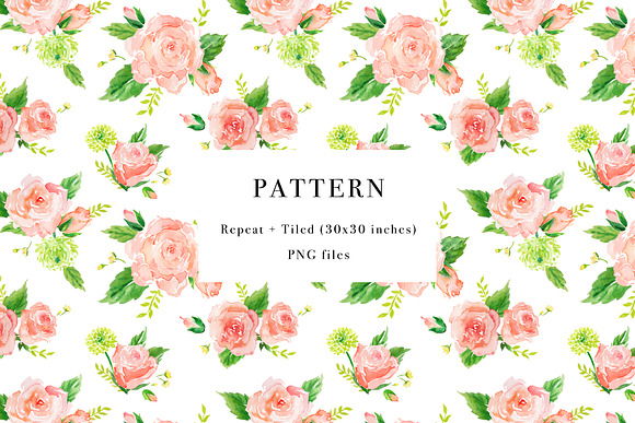 Soft Florals Watercolor Design Set in Illustrations - product preview 4