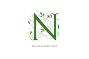 Floral N Logo Design