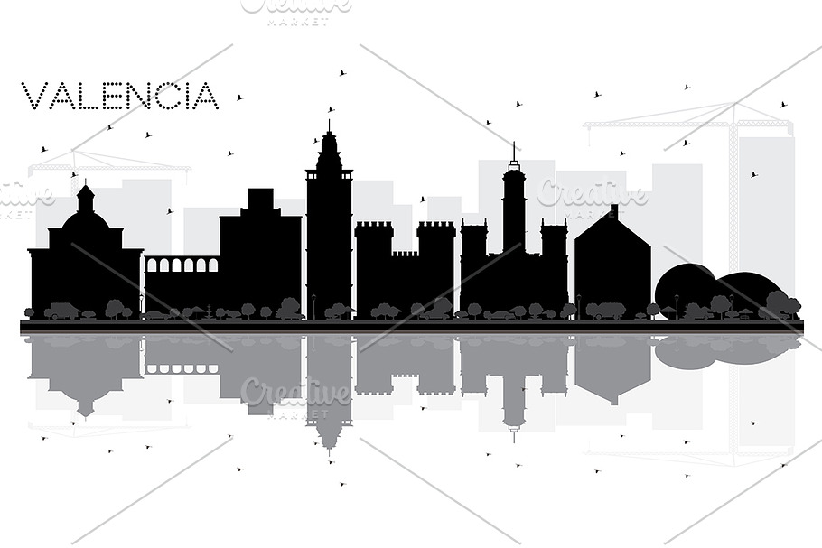 Valencia Spain City skyline  in Illustrations - product preview 8