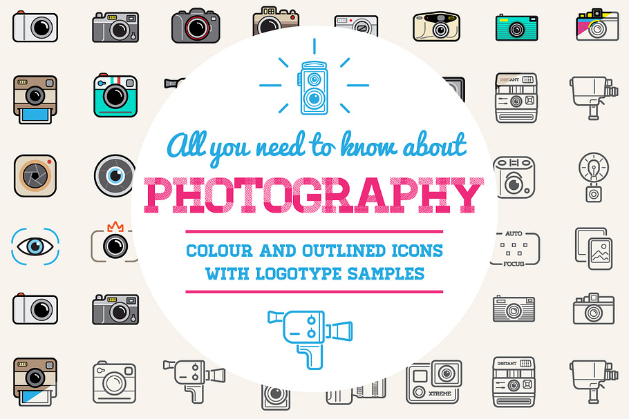Awesome Photo Icons and Logo Set in Camera Icons - product preview 8