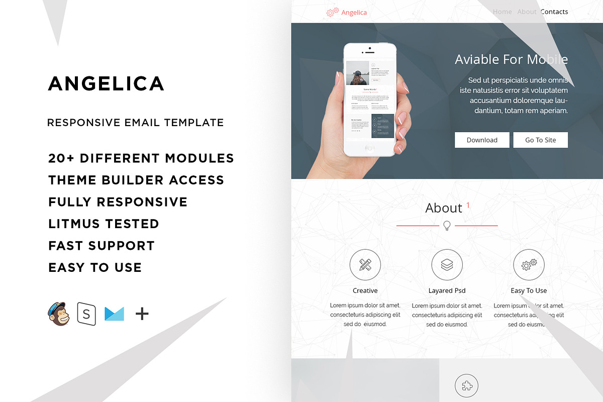 Angelica – Responsive Email template in Mailchimp Templates - product preview 8
