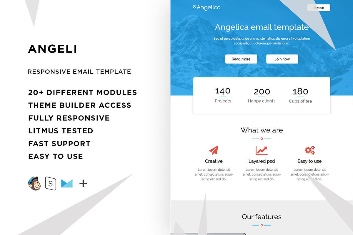 Angeli – Responsive Email template in Mailchimp Templates - product preview 8