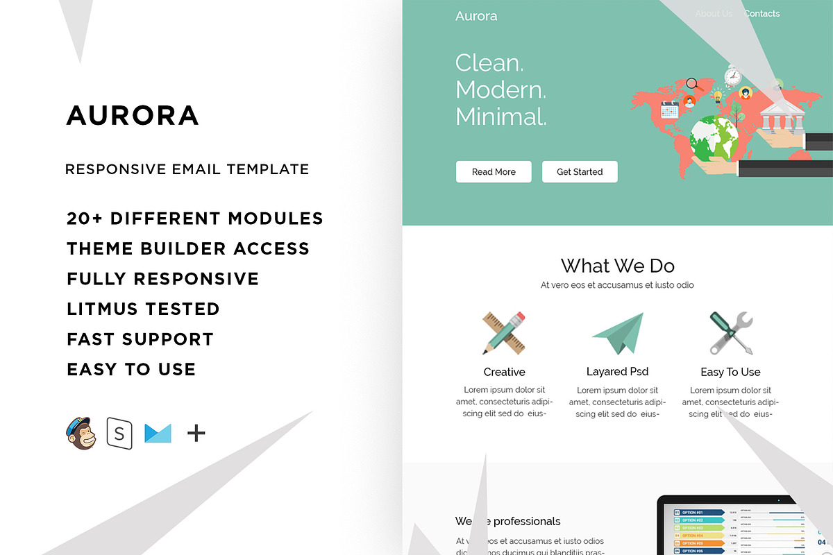 Aurora – Responsive Email template in Mailchimp Templates - product preview 8