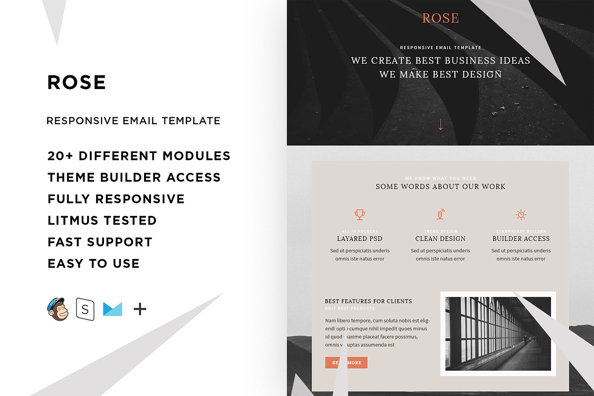 Rose – Responsive Email template in Mailchimp Templates - product preview 8