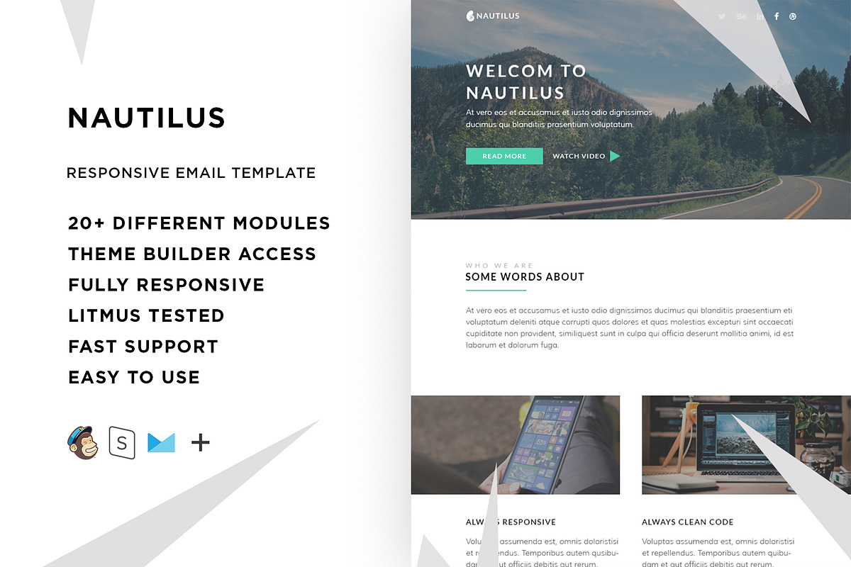 Nautilus – Responsive Email template in Mailchimp Templates - product preview 8