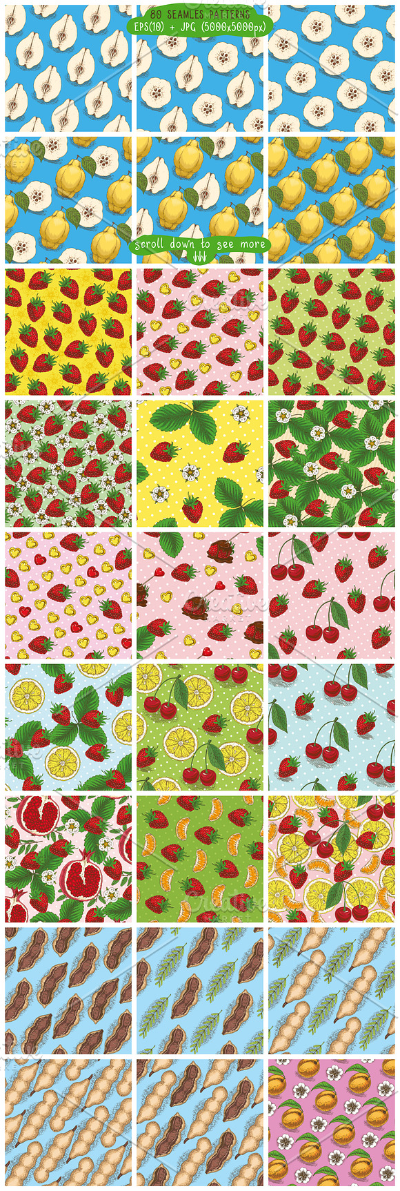 Delicious Hand Drawn Fruit Kit in Illustrations - product preview 4