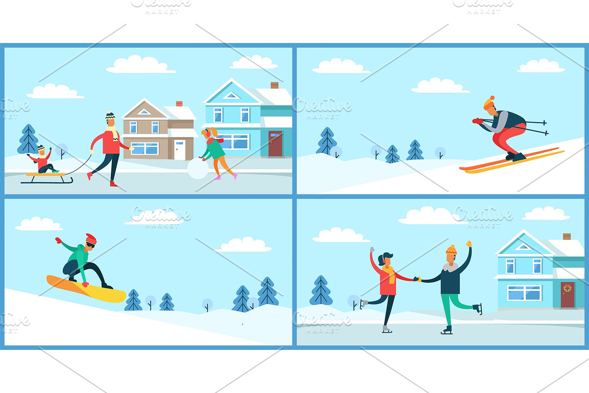 Winter Sport and Activities Vector Illustration in Illustrations - product preview 8