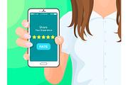 Share Your Experience Phone Vector Illustration