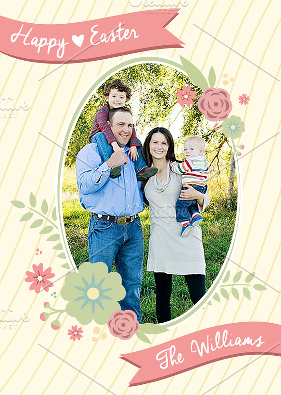 Happy Easter Family Card in Postcard Templates - product preview 1