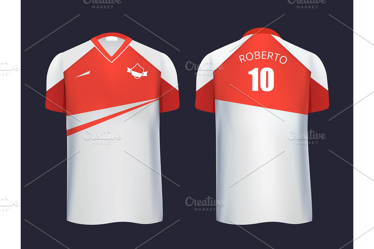 Football uniform template front and back view in Graphics - product preview 8