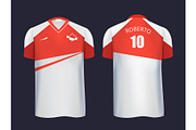 Football uniform template front and back view