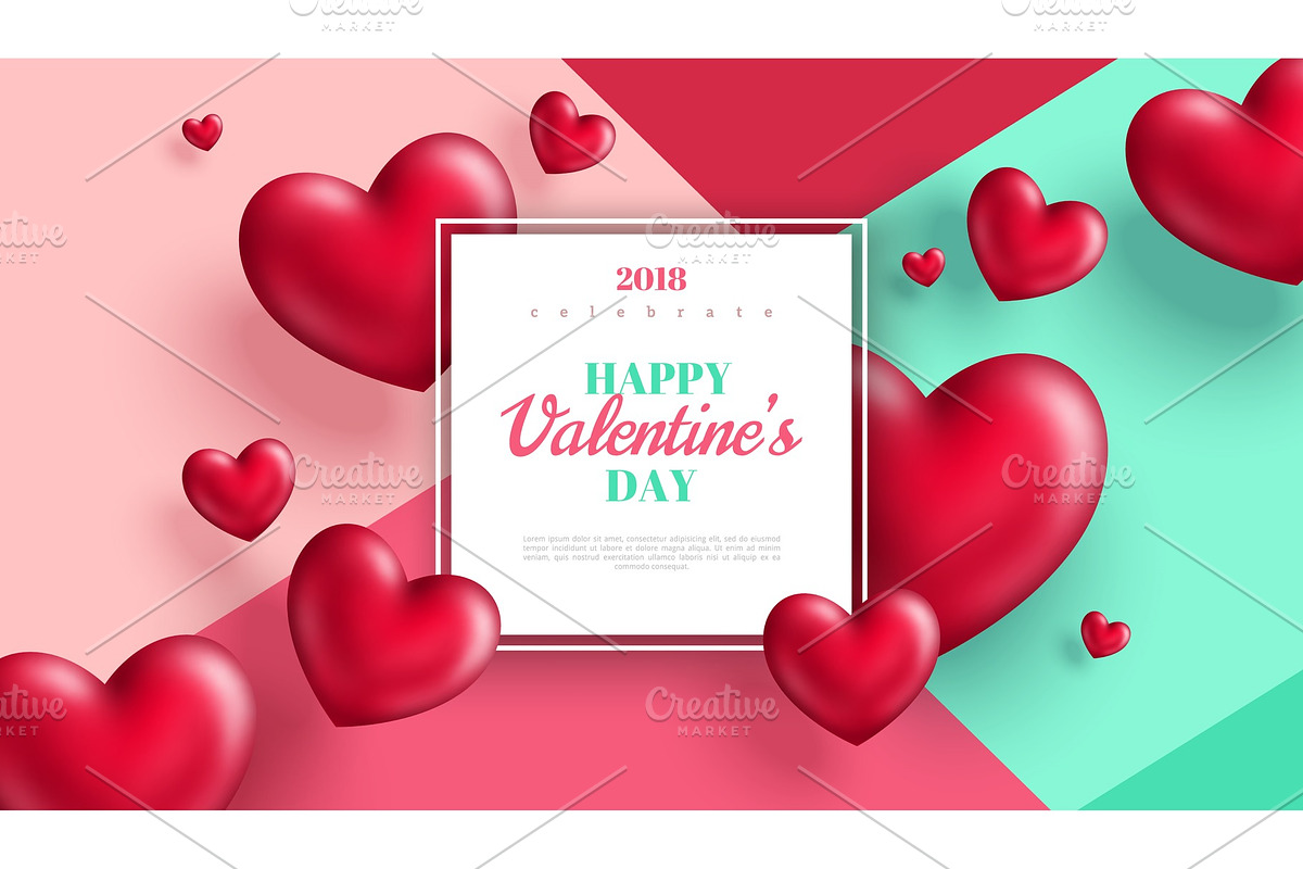 Valentines day banner or greeting card in Illustrations - product preview 8