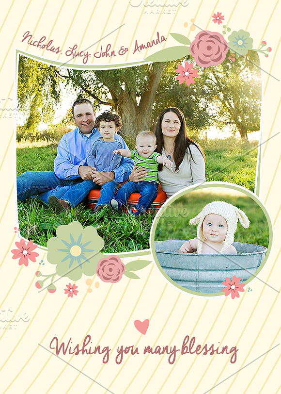 Happy Easter Family Card in Postcard Templates - product preview 2