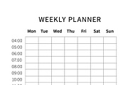 Weekly planner a4 size grid