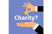 Motivation charity poster with money