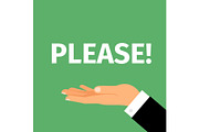 Please motivation poster with hand
