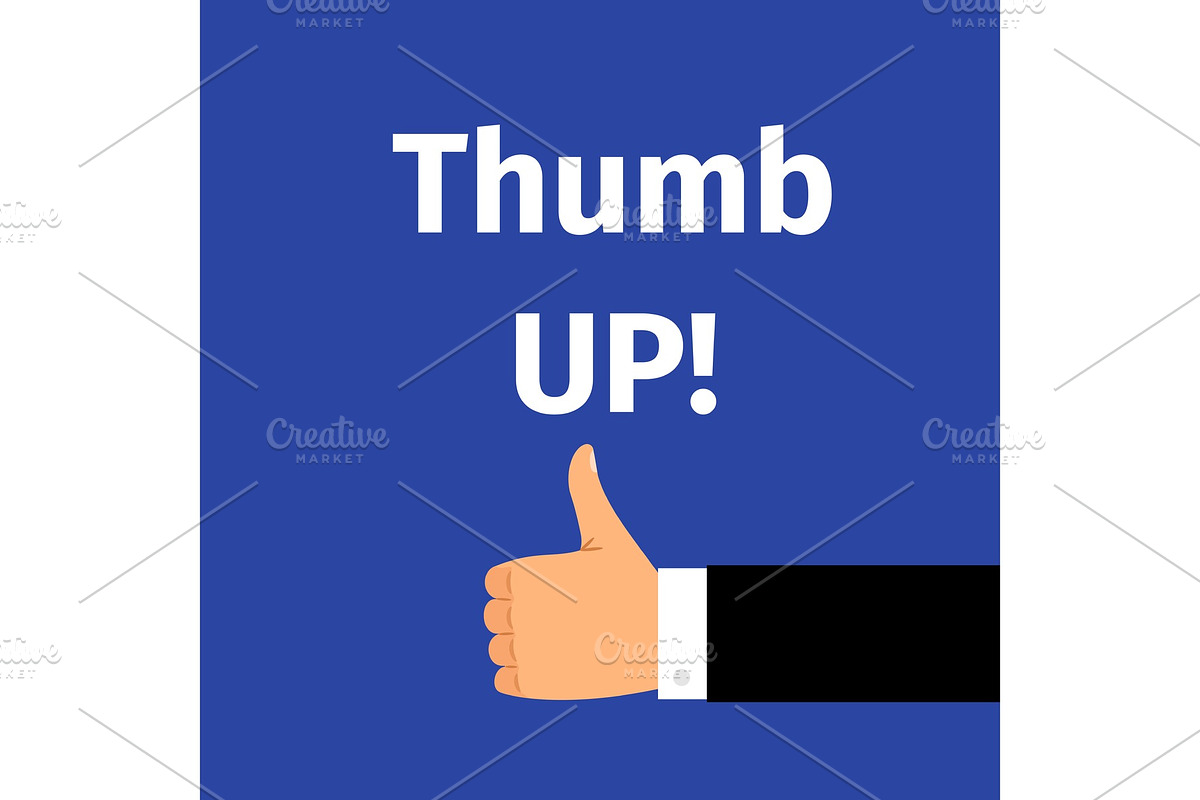 Thumbs up motivation poster with hand in Illustrations - product preview 8