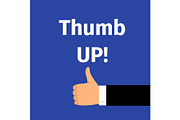 Thumbs up motivation poster with hand