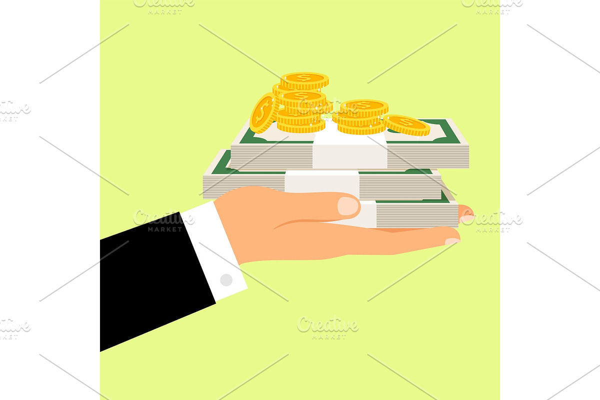 Hand and money motivation poster in Illustrations - product preview 8