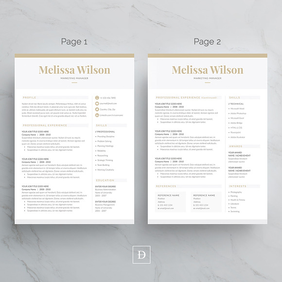Word Resume & Cover Letter Template in Letter Templates - product preview 1