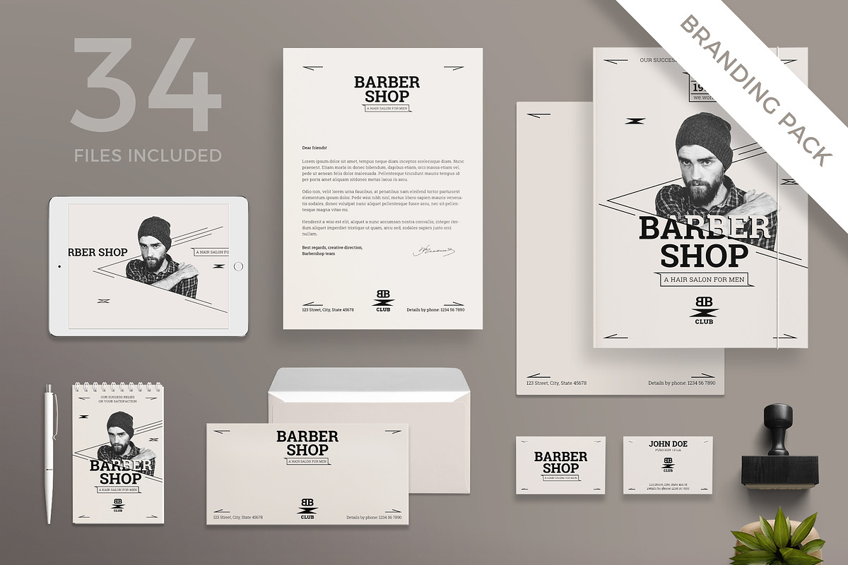 Branding Pack | Barber Shop in Branding Mockups - product preview 8