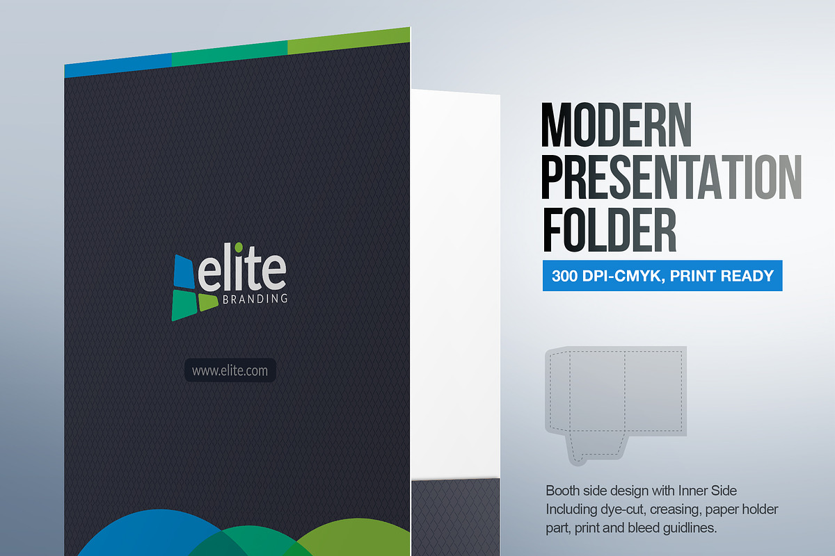 Presentation Folder Template in Stationery Templates - product preview 8
