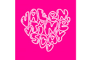 Cute fashion 80s style Happy Valentines Day typography lettering