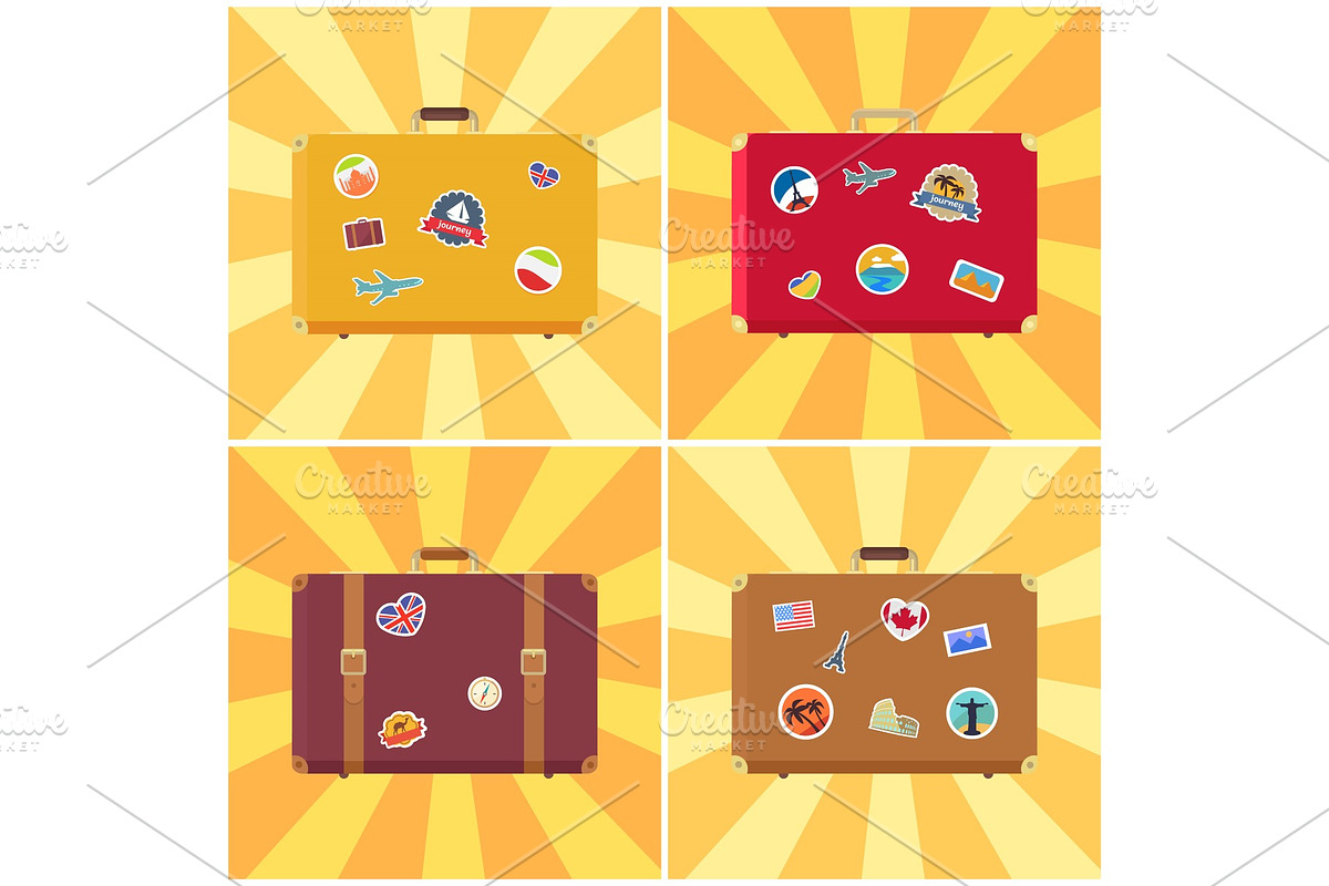 Suitcase Ready for Travelling Vector Illustration in Objects - product preview 8