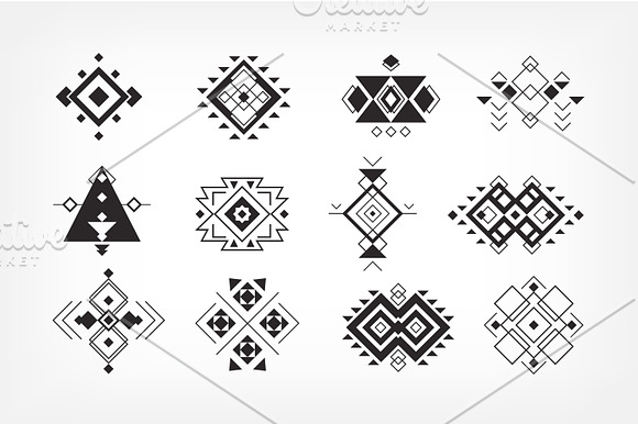 Geometric elements in ethnic style in Illustrations - product preview 1