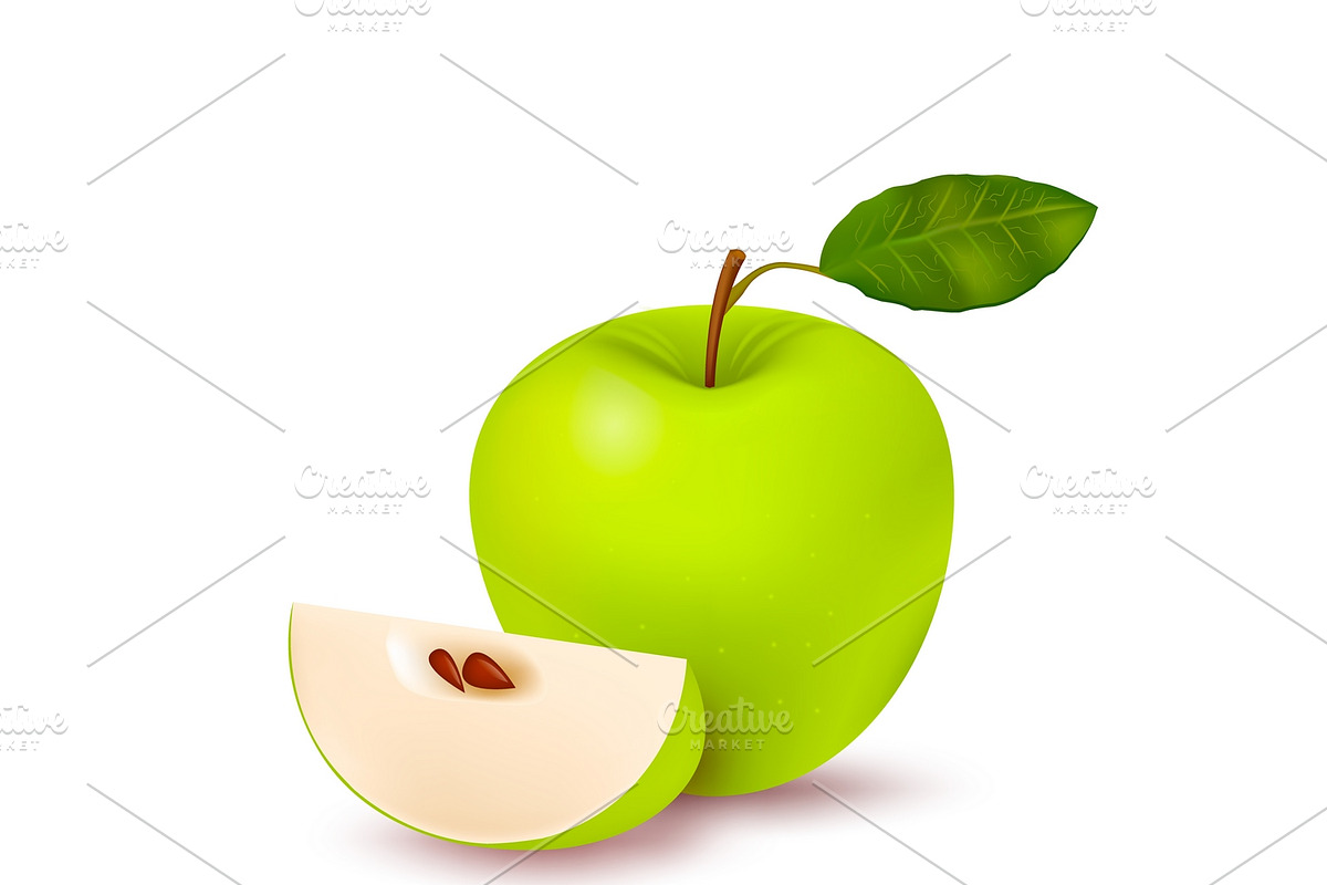 Colorful Apples Isolated Set in Illustrations - product preview 8